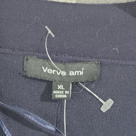 NWT Verve Ami Womens XL Long Open Cardigan Sweater  Navy Blue Rayon & Polyester - Picture 4 of 9